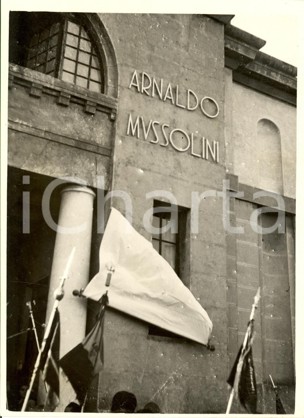 Fotografia d epoca originale 1941 RHO MI Casa del Fascio per Arnaldo MUSSOLINI 1