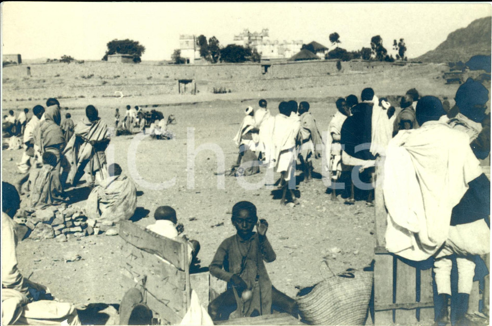 Fotografia d epoca originale 1937 ETIOPIA Paesaggio rurale con piccoli indigeni Fotografia 1