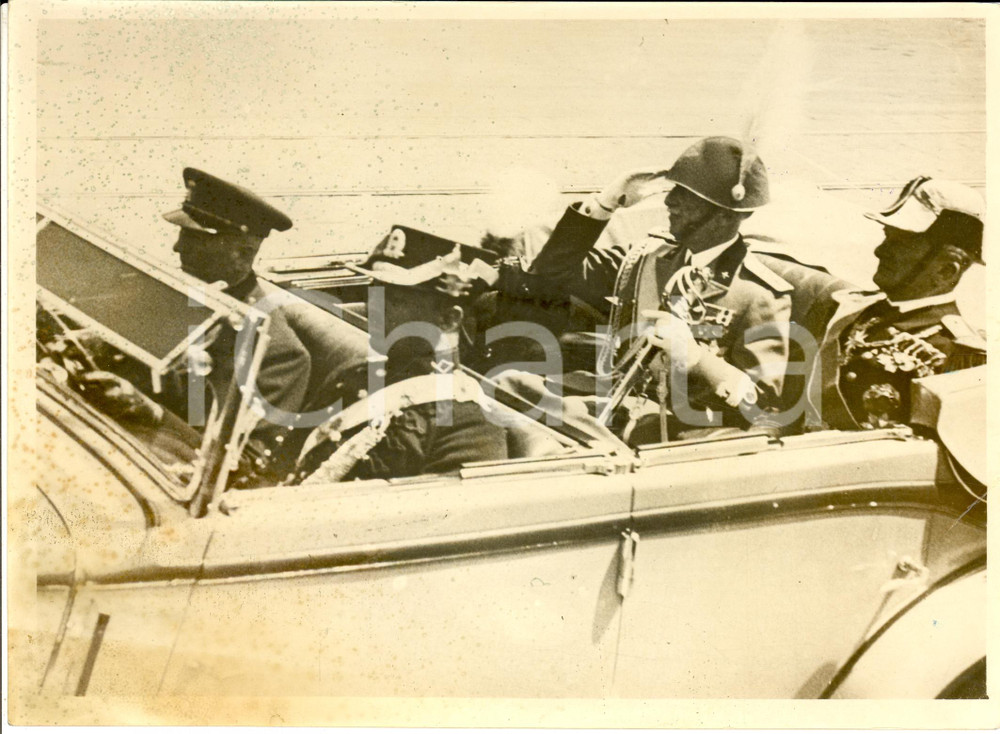 Fotografia d epoca originale 1937 BUDAPEST Vittorio Emanuele III Miklos HORTHY visitano cittÃ  Fotografia 1