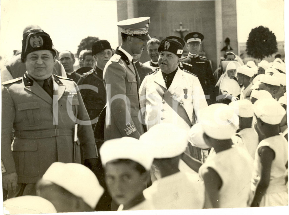 Fotografia d epoca originale 1934 SANTA MARINELLA RM Umberto II alla colonia figli ospedalieri SANTA SEVERA 1