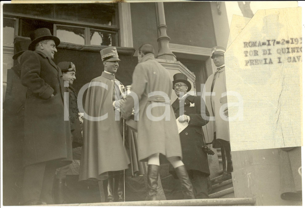 Fotografia d epoca originale 1933 ROMA TOR DI QUINTO 49Â° premio ippico STEEPLECHASE Umberto II Fotografia 1