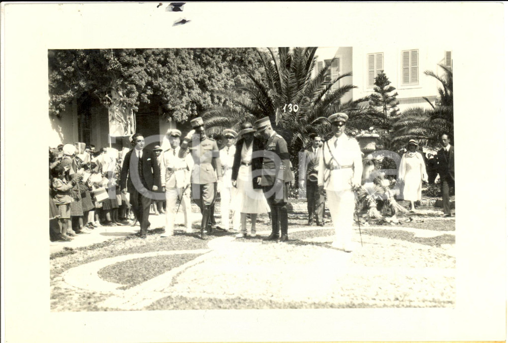 Fotografia d epoca originale 1932 SIDI MESRI LIBIA Principe UMBERTO II visita Istituto Agrario Italiano 1