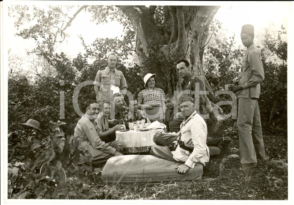 Fotografia d epoca originale 1938 SOMALIA A.O.I. Francesco Saverio CAROSELLI e l on. Davide FOSSA sul GIUBA 1