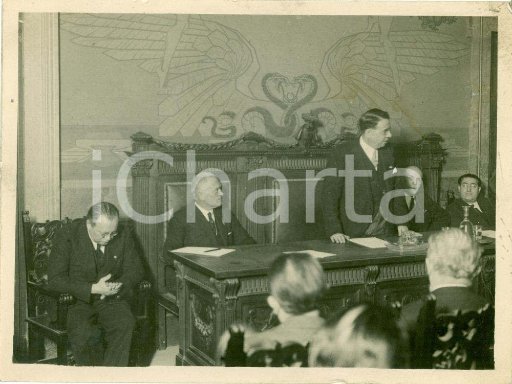 Fotografia d epoca originale 1931 ROMA Arnaldo MUSSOLINI apre congresso stampa agricola Fotografia 1