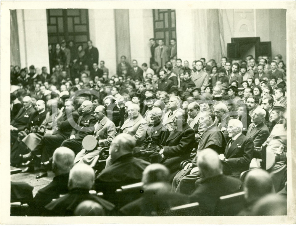 Fotografia d epoca originale 1936 MILANO Inaugurazione anno accademico R. Universita  Duca di BERGAMO Foto 1