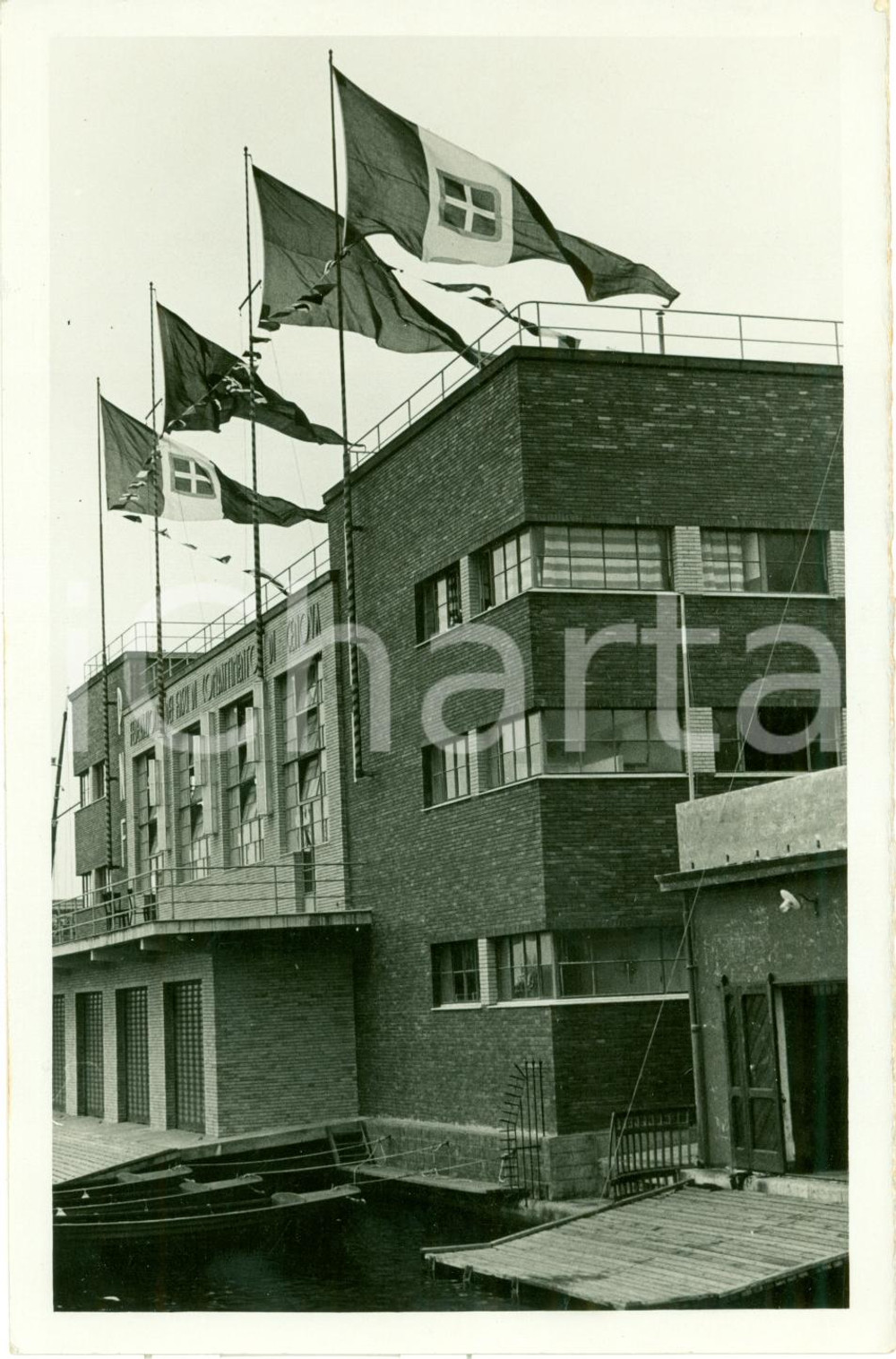 Fotografia d epoca originale 1935 GENOVA Palazzo Federazione Fasci di Combattimento FOTOGRAFIA 1