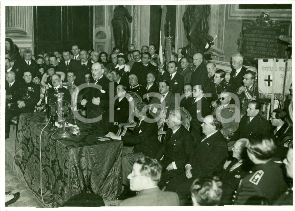 Fotografia d epoca originale 1935 GENOVA Senatore Henry DE JOUVENEL conferenza R. UniversitÃ  Fotografia 1
