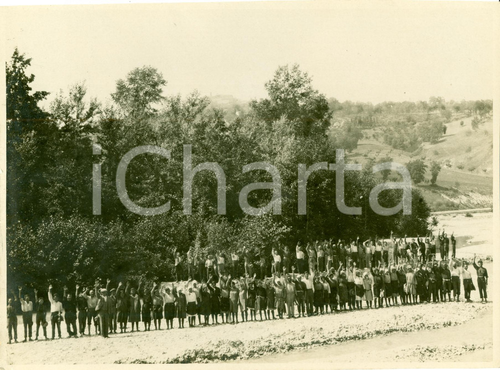Fotografia d epoca originale 1930 ca FERMO CH Operai del Consorzio Bonifica ZENNA Fotografia 1