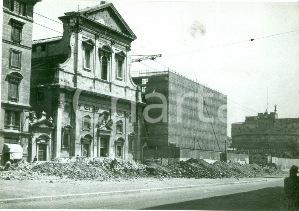 Fotografia d epoca originale 1941 ROMA Lavori ricostruzione Via della CONCILIAZIONE Fotografia 1