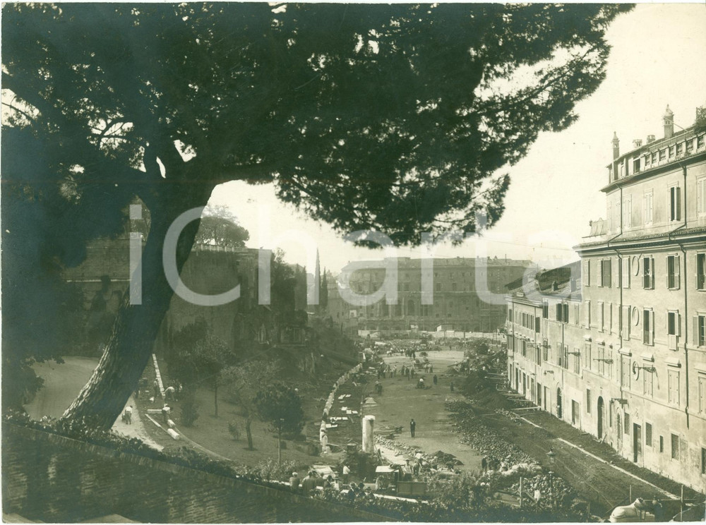 Fotografia d epoca originale 1930 ca ROMA Sistemazione via TOR DE  SPECCHI verso Teatro MARCELLO Foto 1