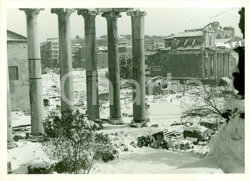 Fotografia d epoca originale 1940 ROMA Fori Imperiali sotto la coltre di neve Fotografia 1