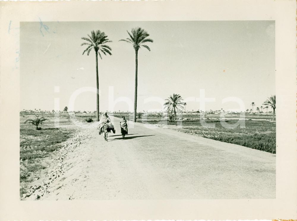 Fotografia d epoca originale 1937 MISURATA LIBIA Una strada nel deserto Foto ANIMATA 1