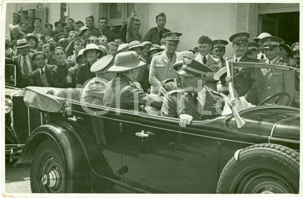 Fotografia d epoca originale 1935 ASMARA ERITREA Galeazzo CIANO con i figli del DUCE su auto Emilio DE BONO 1