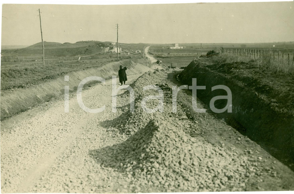 Fotografia d epoca originale 1929 ROMA Sistemazione della strada ROMACIVITAVECCHIA Fotografia 1