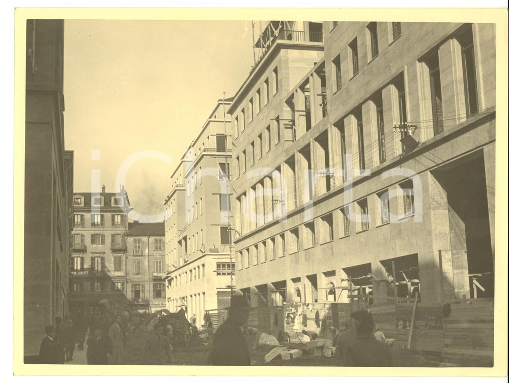 Fotografia d epoca originale 1937 TORINO Via Bruno BUOZZI accesso alla nuova VIA ROMA Fotografia 1