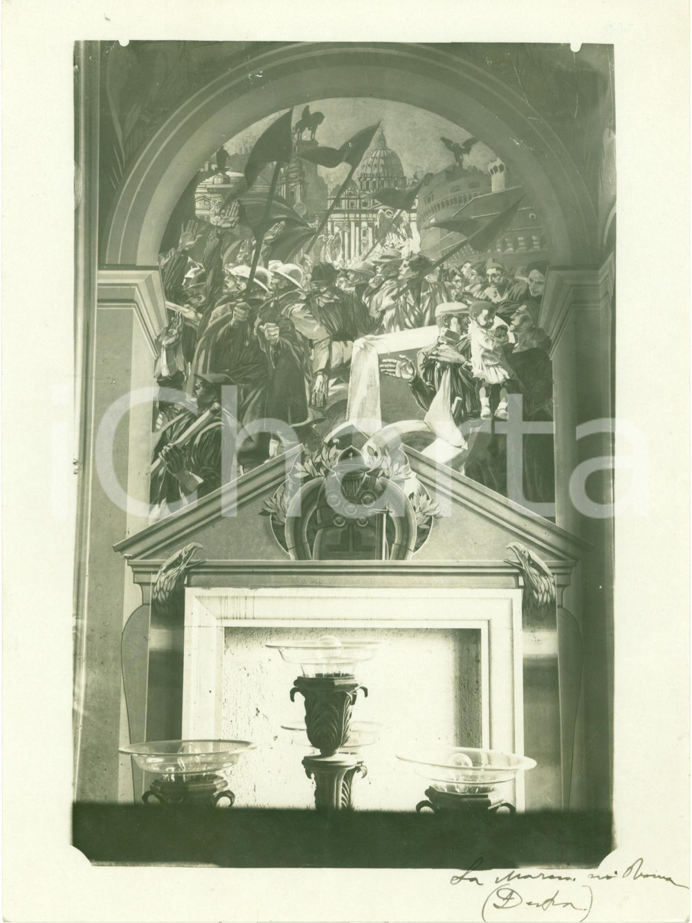 Fotografia d epoca originale 1934 RAGUSA Affreschi Duilio CAMBELLOTTI al Palazzo del Governo Fotografia 1