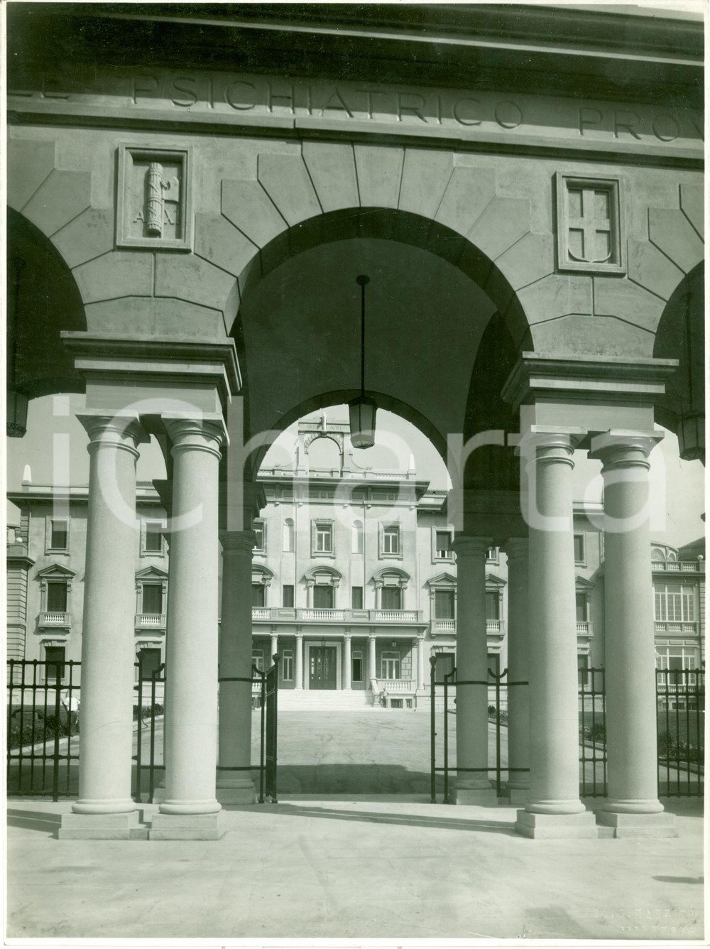 Fotografia d epoca originale 1933 GENOVA QUARTO Portineria nuovo ospedale Psichiatrico FOTOGRAFIA 1