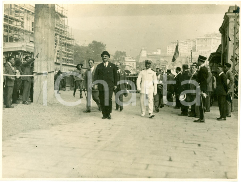 Fotografia d epoca originale 1926 GENOVA Costanzo CIANO al varo transatlantico ROMA Fotografia 1