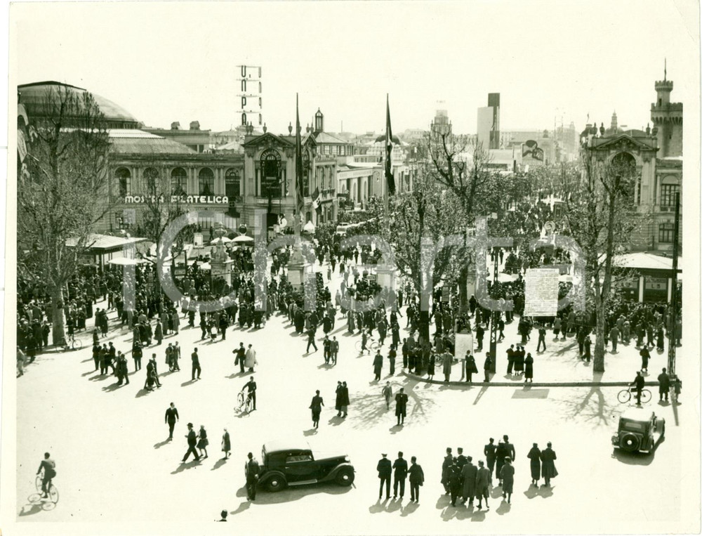 Fotografia d epoca originale 1936 MILANO Palazzo Mostra FILATELICA alla Fiera Campionaria Fotografia 1