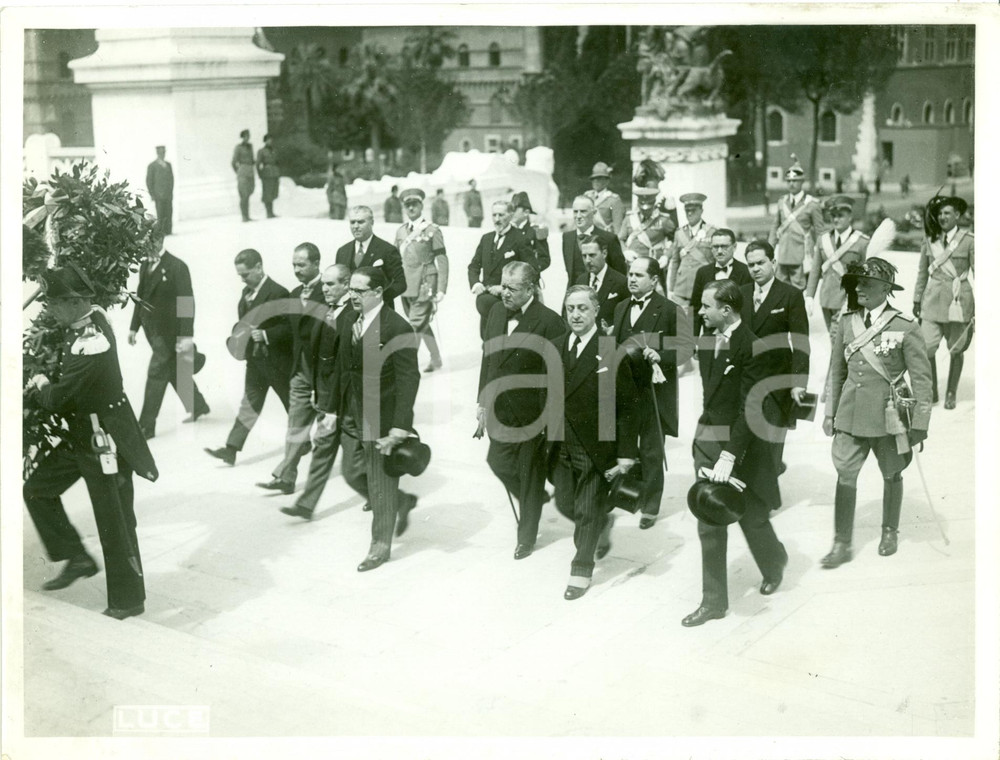 Fotografia d epoca originale 1934 ROMA Rappresentanti Repubbliche BOLIVIA al Milite Ignoto Fotografia 1