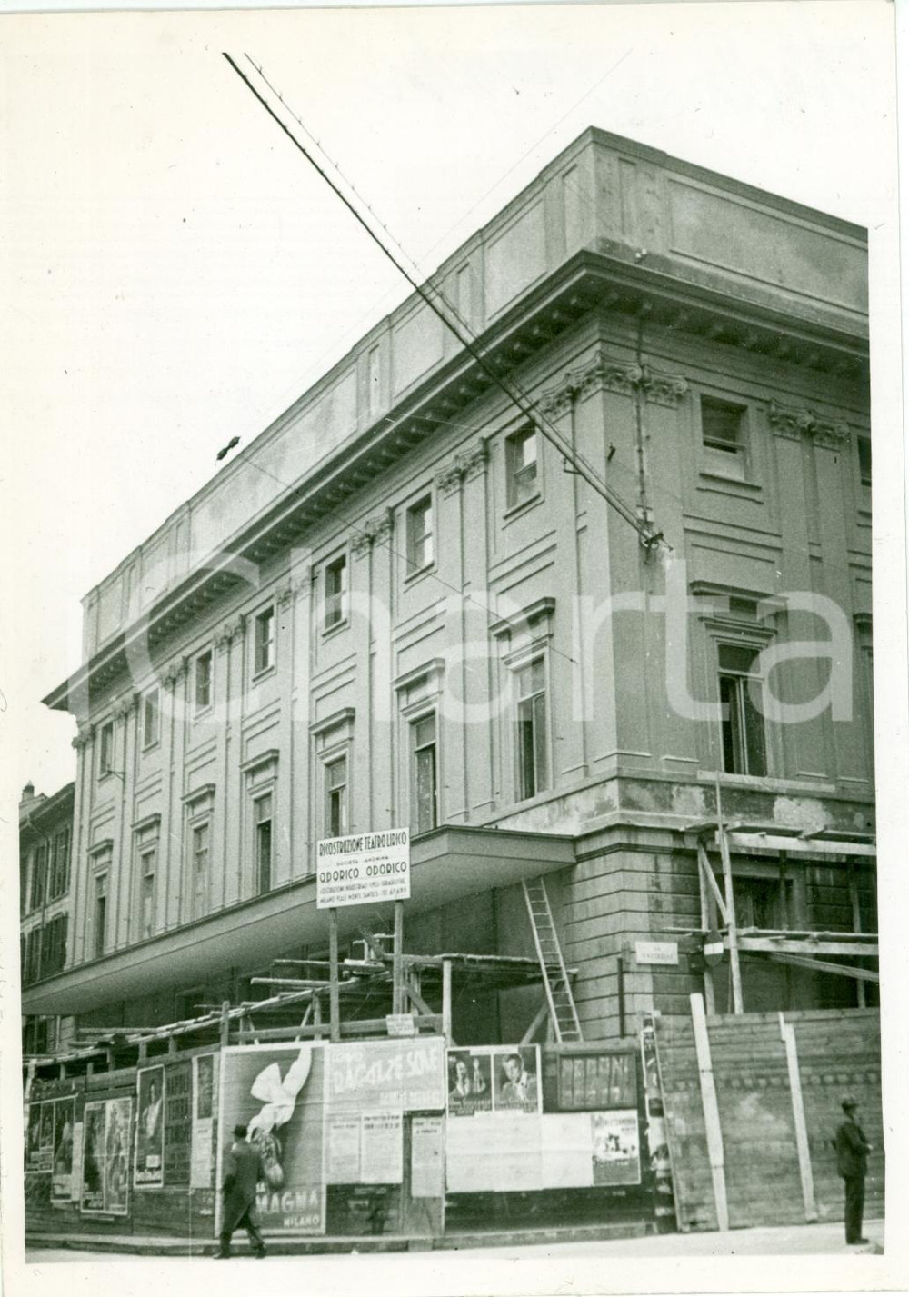 Fotografia d epoca originale 1939 MILANO Facciata nuovo Teatro Lirico Impresa ODORICO in Via ADUA Fotografia 1