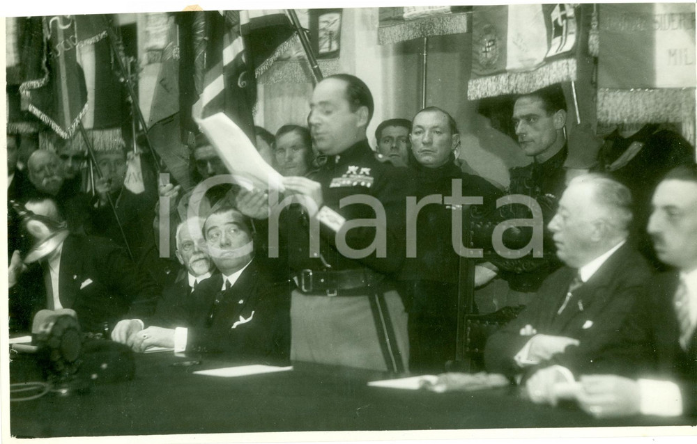 Fotografia d epoca originale 1932 MILANO Achille STARACE manifestazione serica all UniversitÃ  FOTOGRAFIA 1
