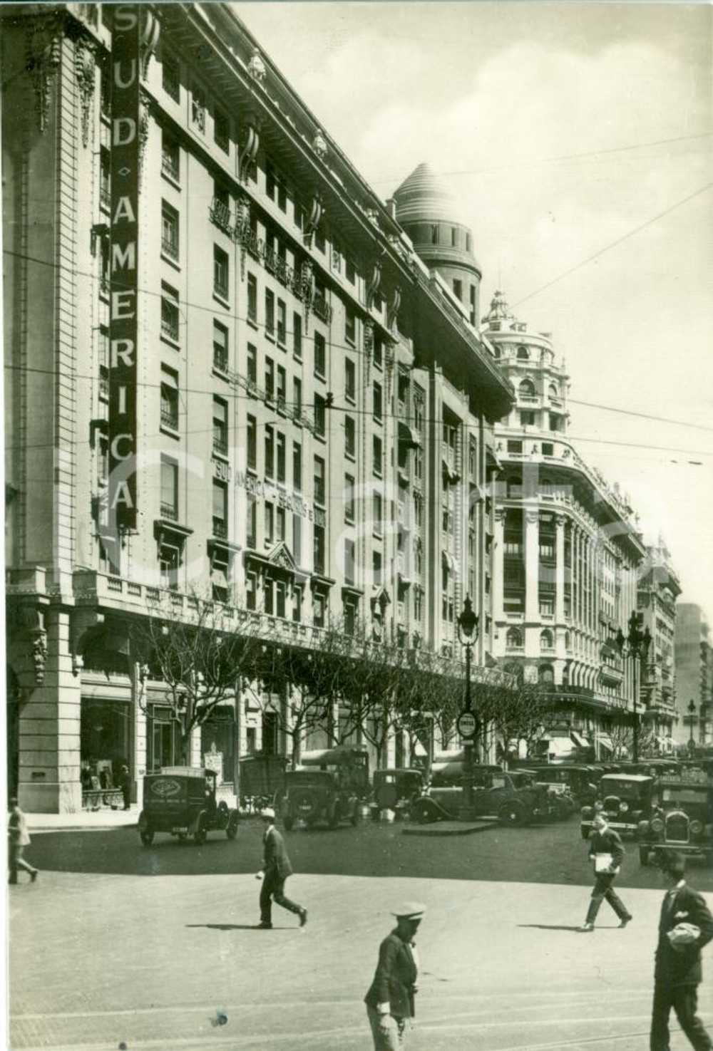 Fotografia d epoca originale 1933 BUENOS AIRES Avenida DIAGONAL NORTE Hotel SUD AMERICA Fotocartolina 1