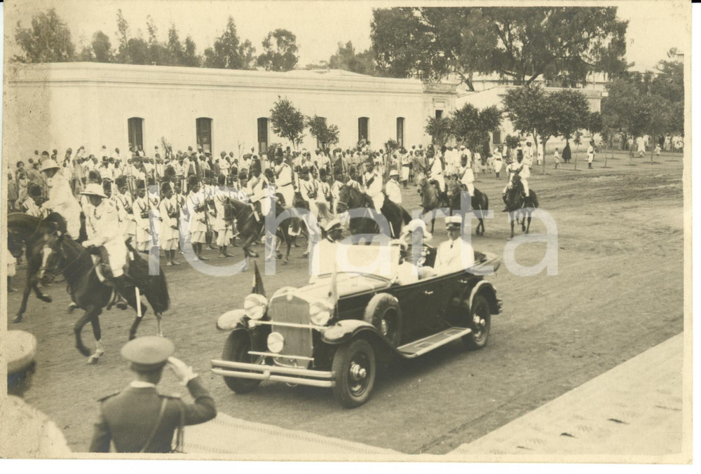Fotografia d epoca originale 1931 ASMARA ERITREA Arrivo Governatore per commemorazione DUCA D AOSTA Foto 1