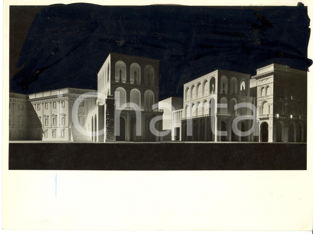 Fotografia d epoca originale 1941 MILANO Plastico progetto ARENGARIO in piazza DUOMO Foto RARA 23x16 1