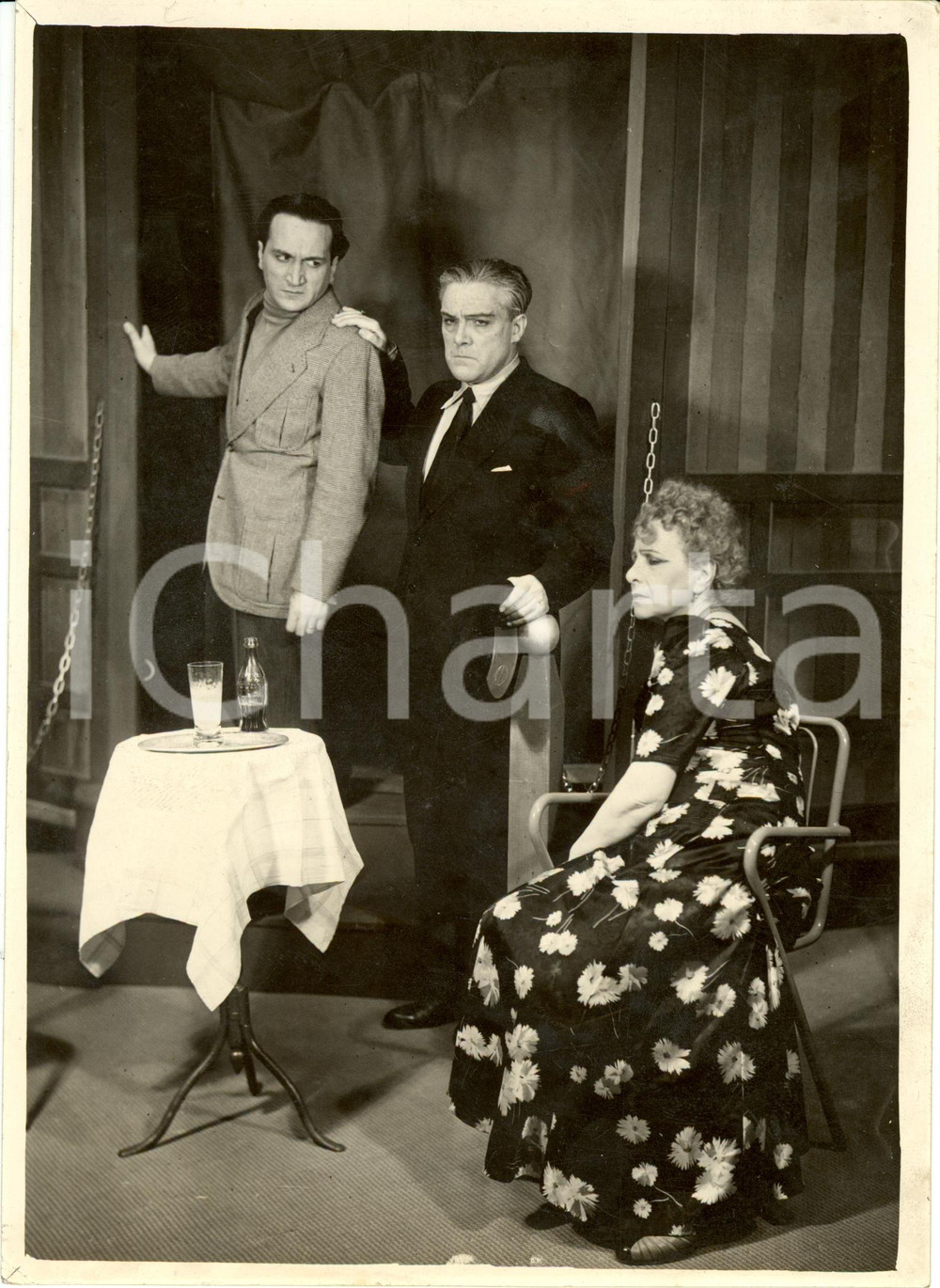 Fotografia d epoca originale 1939 MILANO TEATRO Compagnia BENASSICARLI recita Risveglio di Eligio POSSENTI 1