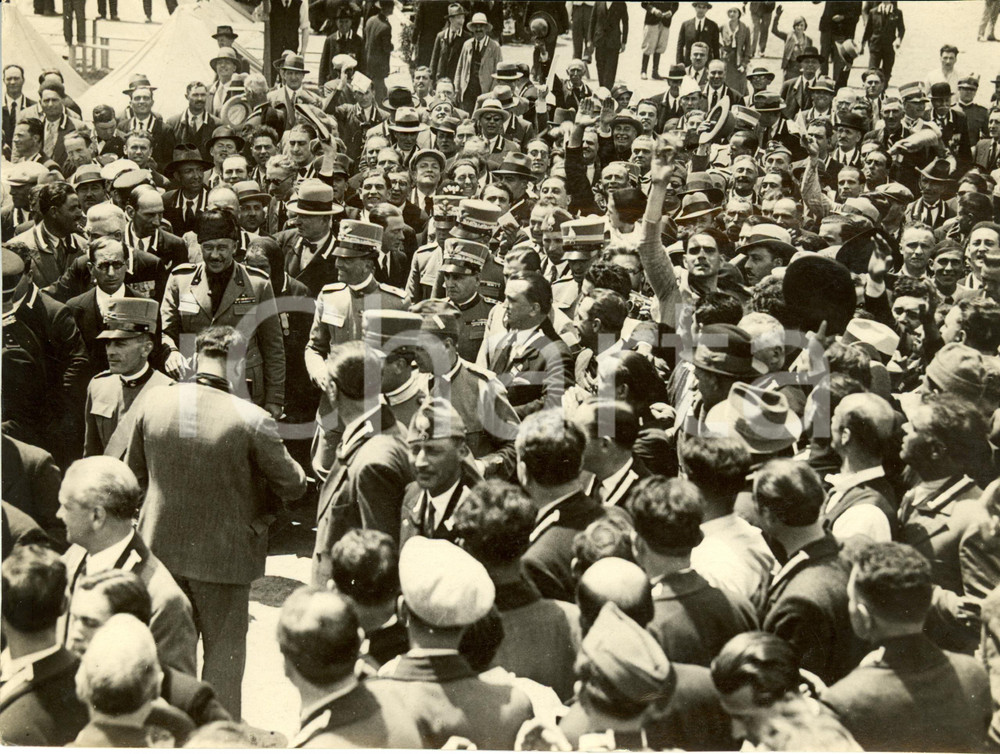 Fotografia d epoca originale 1932 ROMA Principe UMBERTO II adunata Granatieri in congedo all AVENTINO Foto 1
