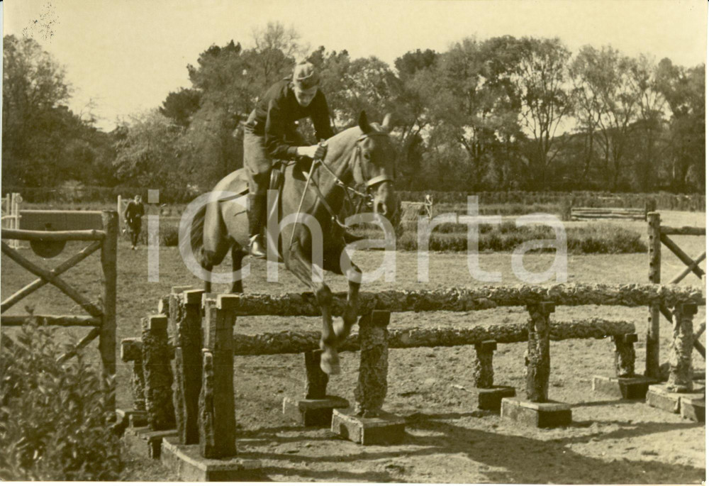 Fotografia d epoca originale 1936 ROMA Concorso Ippico Internazionale AVANGUARDISTA si allena a Villa UMBERTO 1