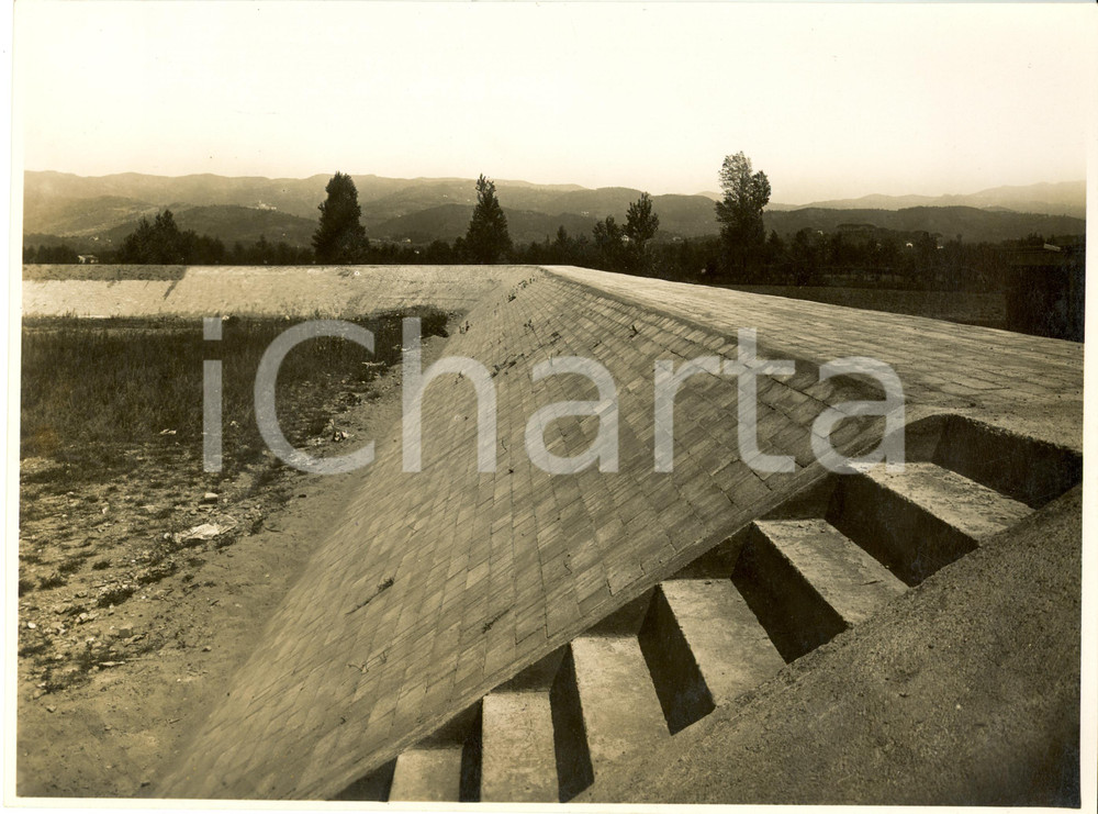 Fotografia d epoca originale 1935 ca LA SPEZIA Sistemazione del fiume MAGRA rivestimento curva Fotografia 1