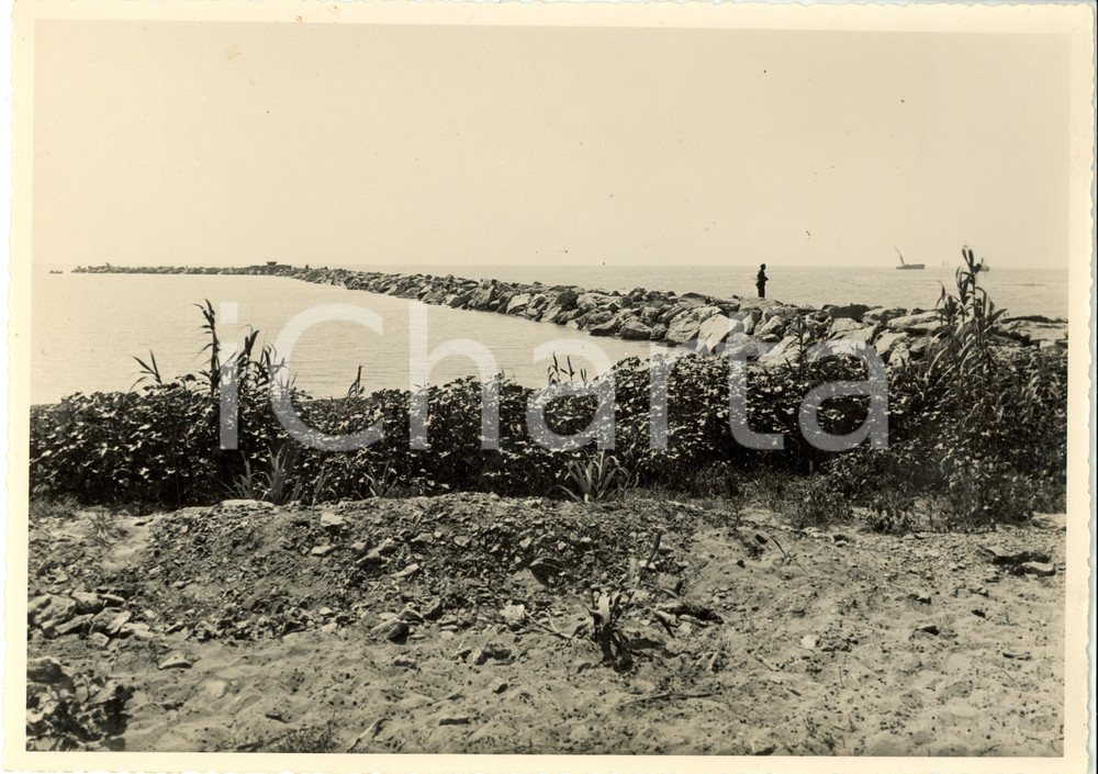 Fotografia d epoca originale 1935 ca LA SPEZIA Scogliera spiaggia MARINELLA alla foce del MAGRA Fotografia 1