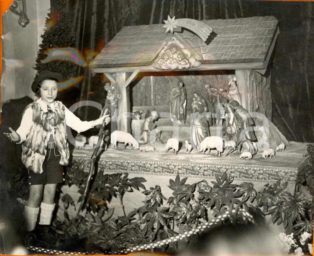 Fotografia d epoca originale 1934 MILANO Presepio della VAL GARDENA scuola elementare via SPIGA DANNEGGIATA 1