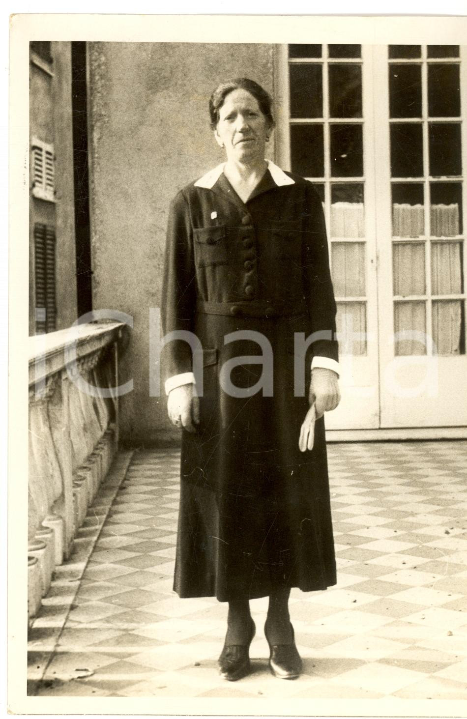 Fotografia d epoca originale 1937 GENOVA Teresa CABELLA madrina nave LITTORIO in divisa fascista Fotografia 1