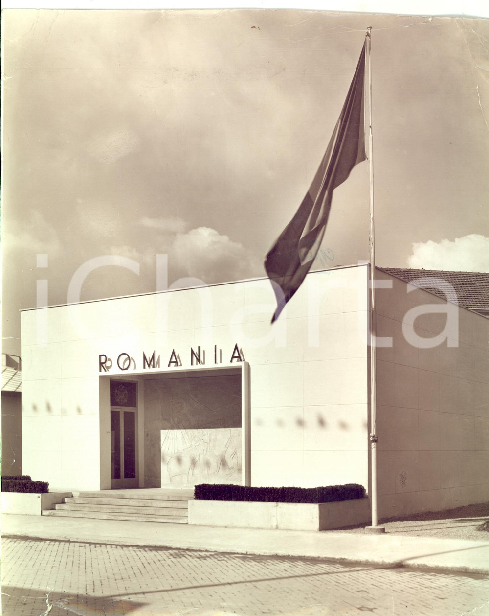 Fotografia d epoca originale 1938 MILANO Fiera Campionaria  Il padiglione della ROMANIA Foto DANNEGGIATA 1