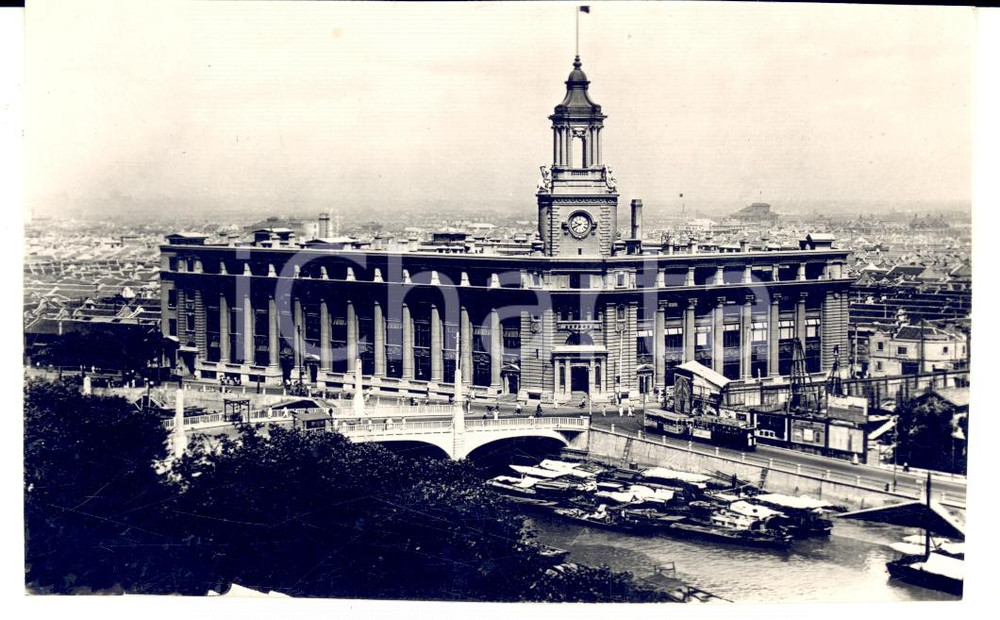 Fotografia d epoca originale 1934 SHANGAI CINA Veduta del Palazzo delle Poste Foto 13 x 8 cm 1