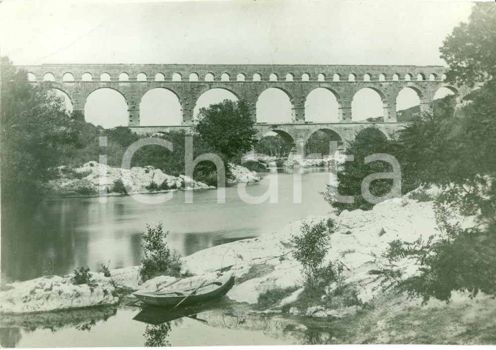 Fotografia d epoca originale 1933 NIMES F Veduta dell acquedotto romano VERA FOTOGRAFIA 1
