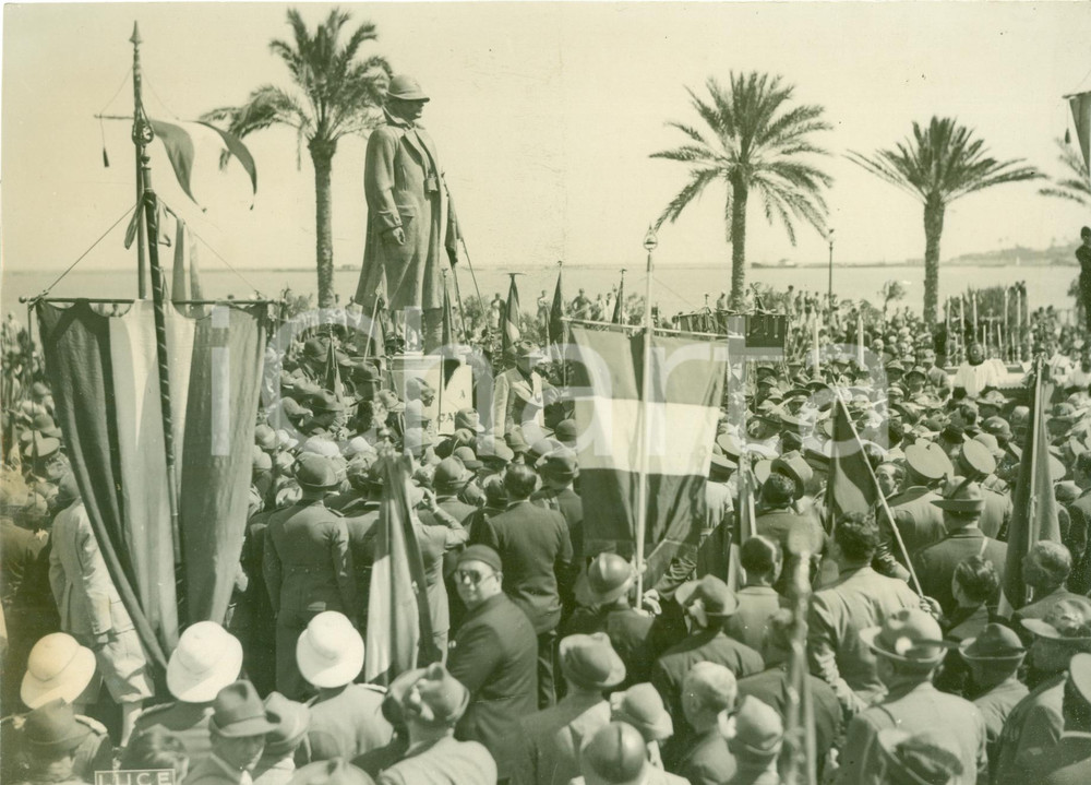 Fotografia d epoca originale 1935 TRIPOLI LIBIA Inaugurazione monumento Gen. Antonio CANTORE Fotografia 1