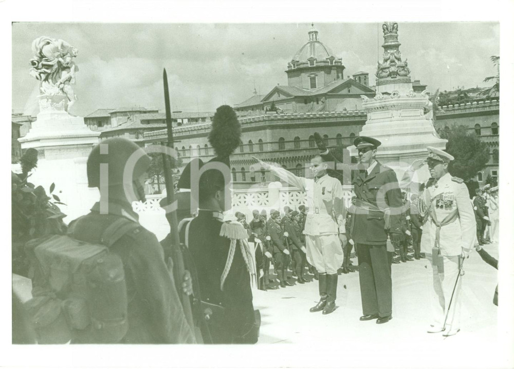 Fotografia d epoca originale 1939 ROMA Generale Alfredo KINDELAN Missione Aeronautica Spagnola MILITE IGNOTO 1