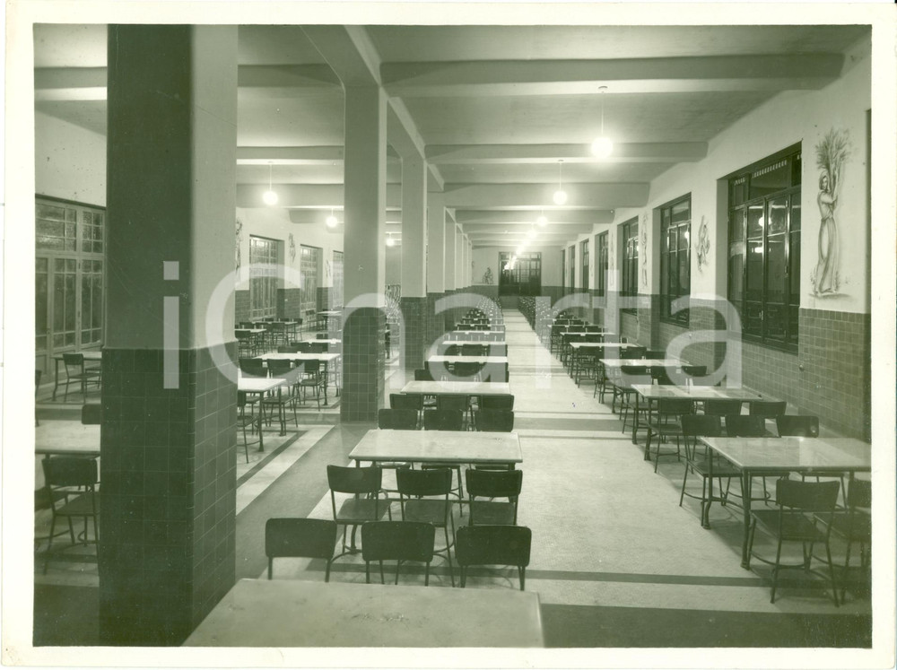 Fotografia d epoca originale 1934 ROMA Refettorio Ospedale sanatoriale BENITO MUSSOLINI Foto 1
