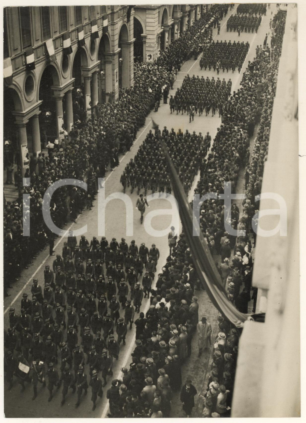 Fotografia d epoca originale 1936 TORINO Sfilata Avanguardisti OPERA BALILLA per Festa Legioni Fotografia 1