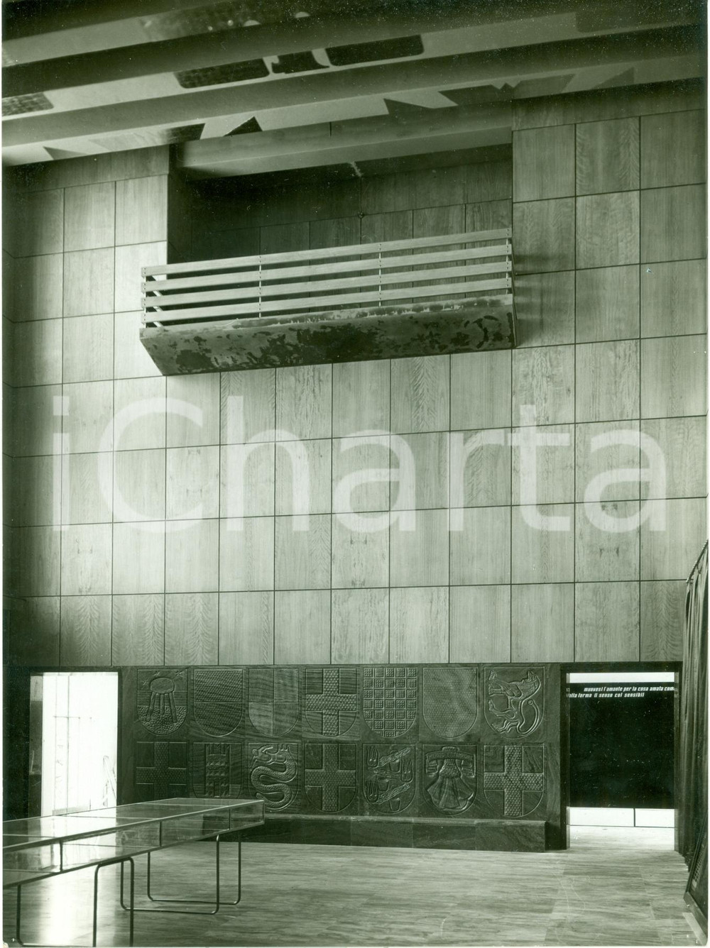 Fotografia d epoca originale 1939 MILANO MOSTRA LEONARDESCA Aula Agnoldomenico PICA Loggia dei musici FOTO 1
