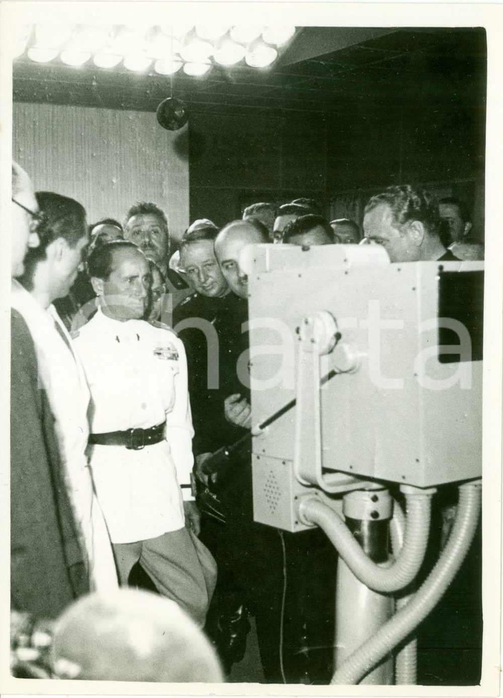 Fotografia d epoca originale 1939 MILANO MOSTRA LEONARDESCA Achille STARACE inaugura postazione televisione 1