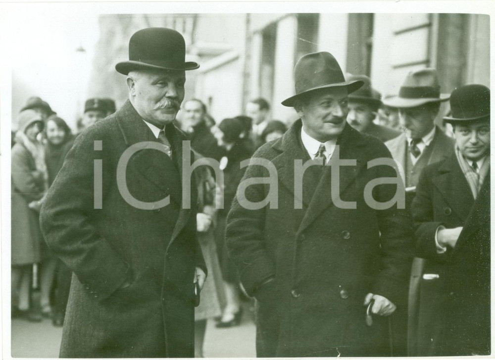 Fotografia d epoca originale 1930 ca PARIS Louis LOUCHEUR e Charles DANIELOU Crise ministÃ©rielle Fotografia 1