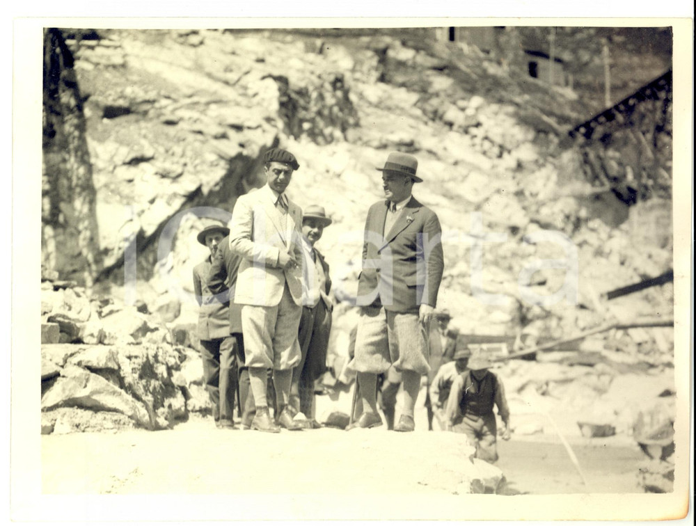 Fotografia d epoca originale 1930 VAL FORMAZZA VB Giuseppe BOTTAI visita impianti centrale idroelettrica 1