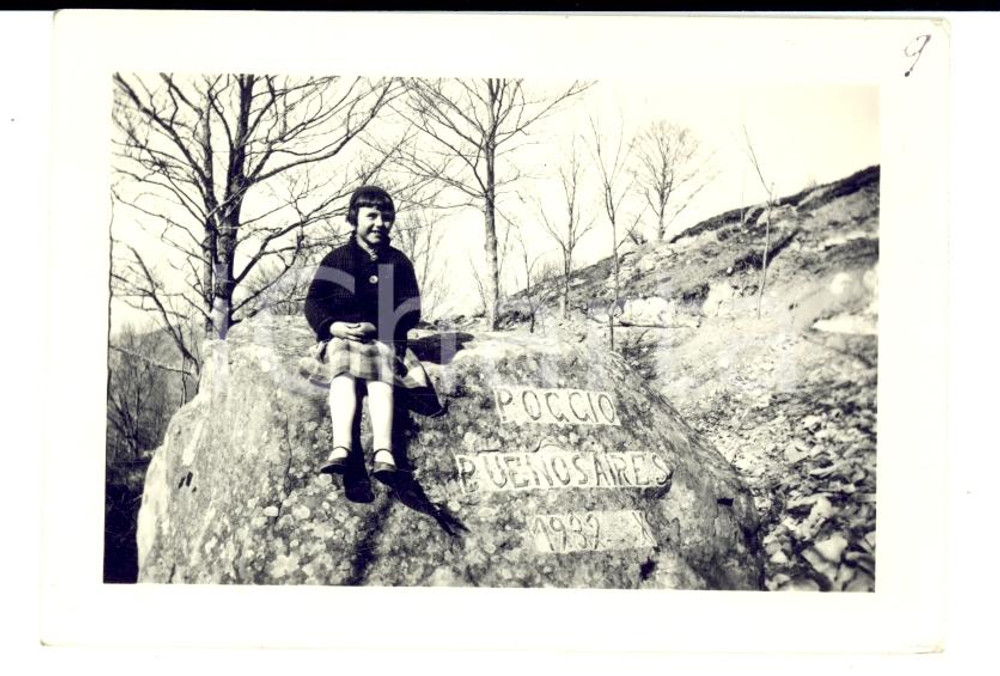 Fotografia d epoca originale 1934 GENOVA Bambina in escursione al Poggio BUENOS AIRES Foto 6 x 9 cm 1