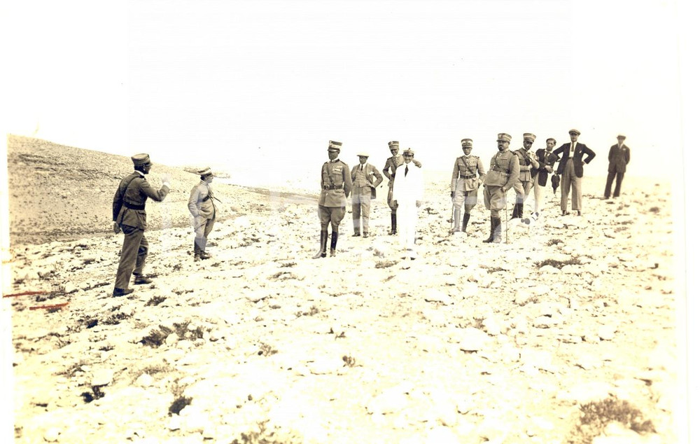 Fotografia d epoca originale 1924 TOBRUK LIBIA Roberto CANTALUPO visita impianto idrico UADI AUDA Foto 1