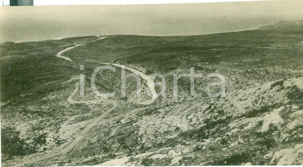 Fotografia d epoca originale 1932 BARCE LIBIA Veduta aerea della strada per TECNIZ Vera fotografia 1